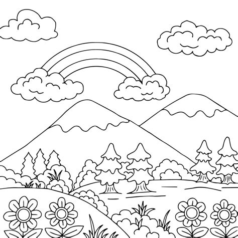 dibujos paisajes para colorear